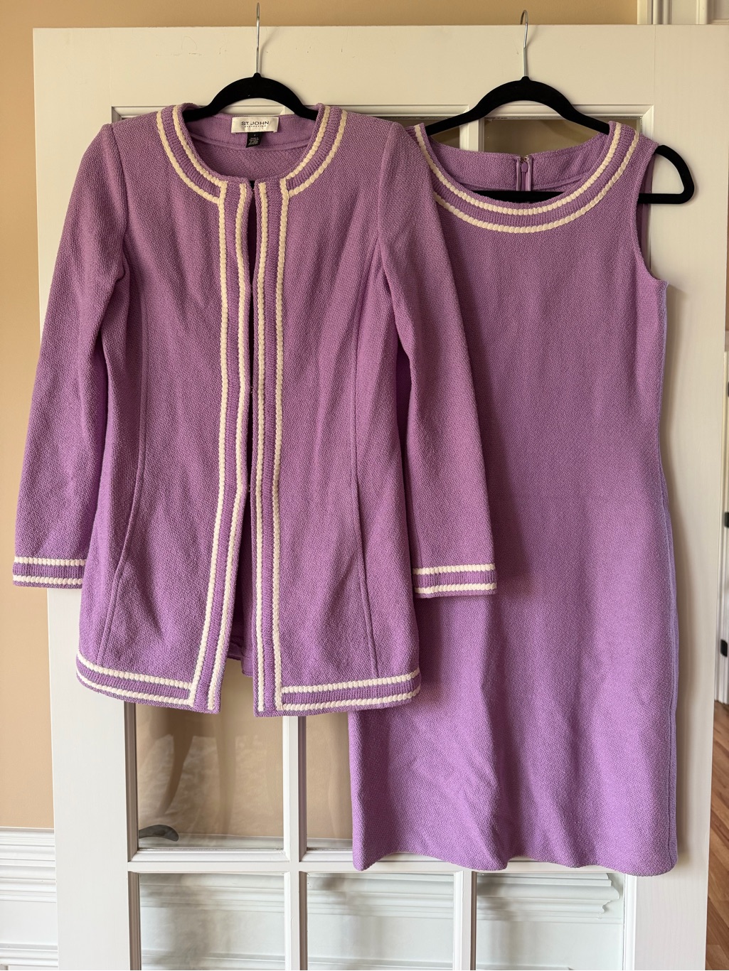 St. John Collection Lavender Sp 2013 Collection Jacket Sz2 Sleeveless Dress Sz4